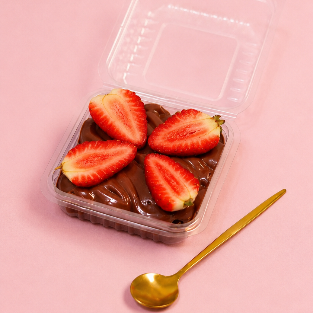 Brownie Brigadeiro com morango